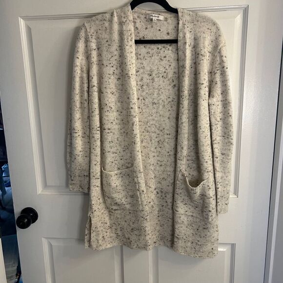 Madewell Sweaters - Women's Madewell Cardigan Sweater XS White Black wool blend